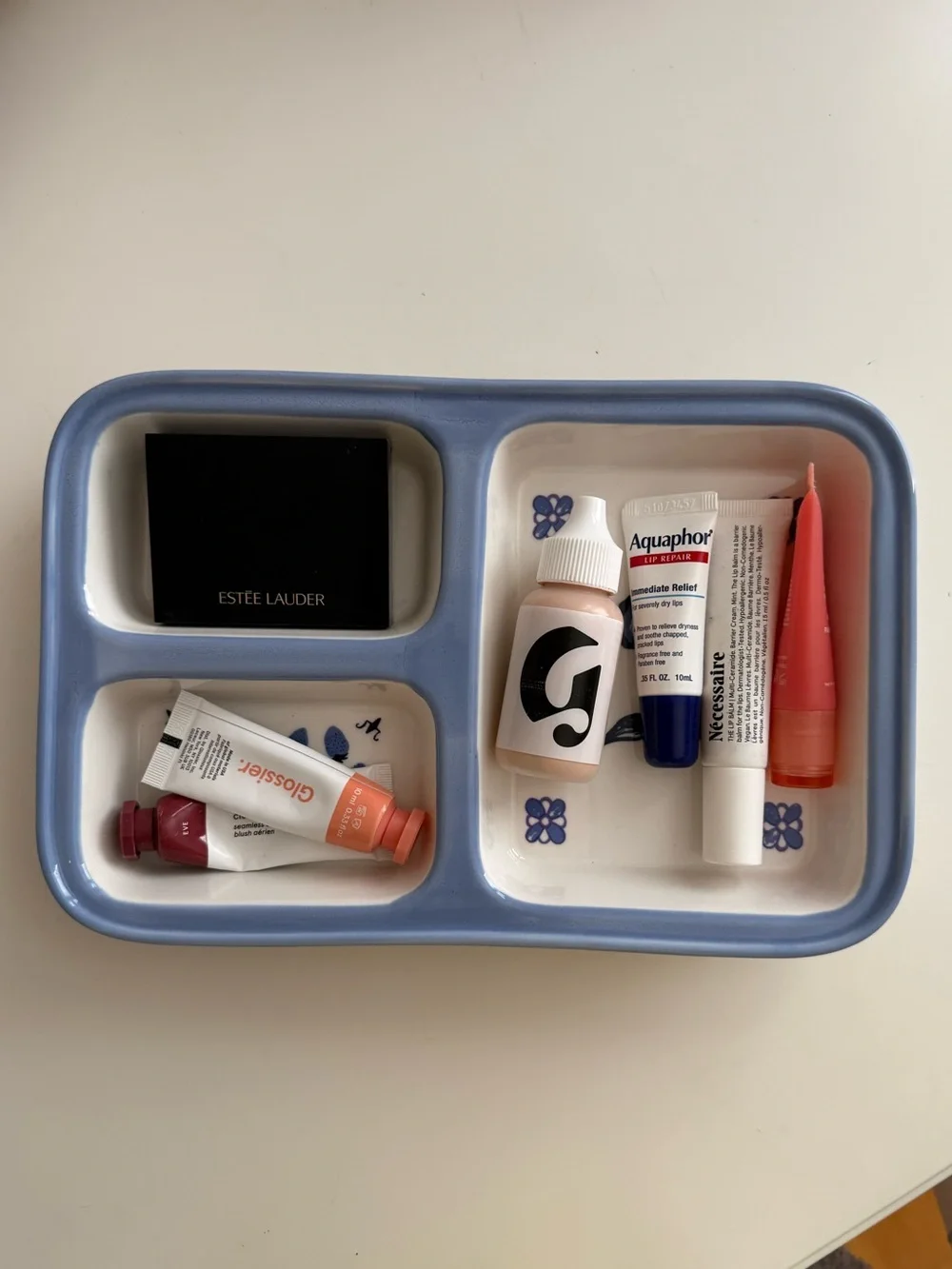Blue/White Ceramic Divided Tray - Organizer